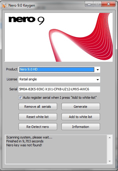 nero 9 serial numbers